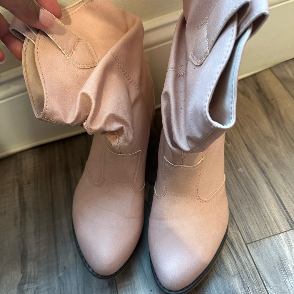 Light pink boots worn once